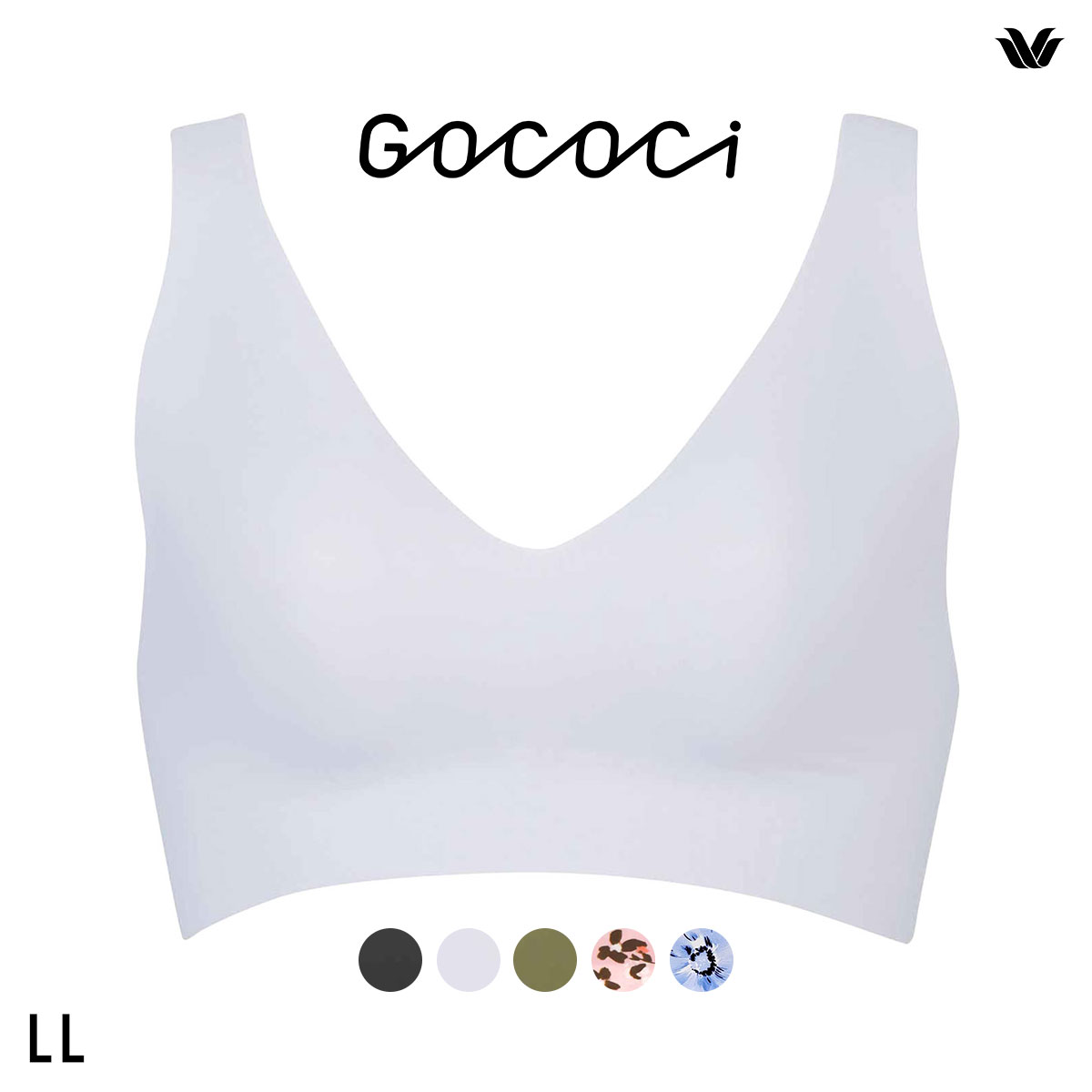 ワコール Wacoal ゴコチ GOCOCi CGG536 ラクに美胸キープ シームレス ノンワイヤーブラ Vネック LL フラット 無縫製 ワイヤレスブラ ブラジャー(GY-グレー-LL)