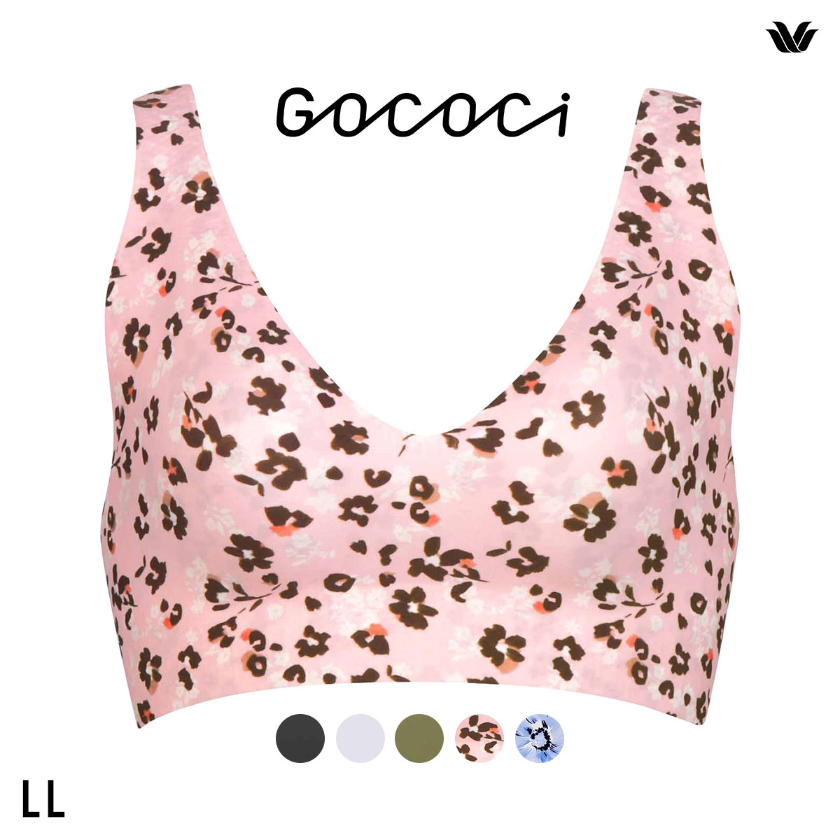 ワコール Wacoal ゴコチ GOCOCi CGG536 ラクに美胸キープ シームレス ノンワイヤーブラ Vネック LL フラット 無縫製 ワイヤレスブラ ブラジャー(PI-ピンク-LL)