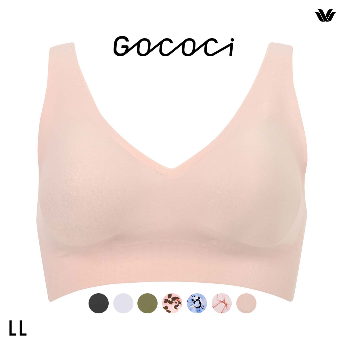 ワコール Wacoal ゴコチ GOCOCi CGG536 ラクに美胸キープ シームレス ノンワイヤーブラ Vネック LL フラット 無縫製 ワイヤレスブラ ブラジャー(OC-オークル-LL)