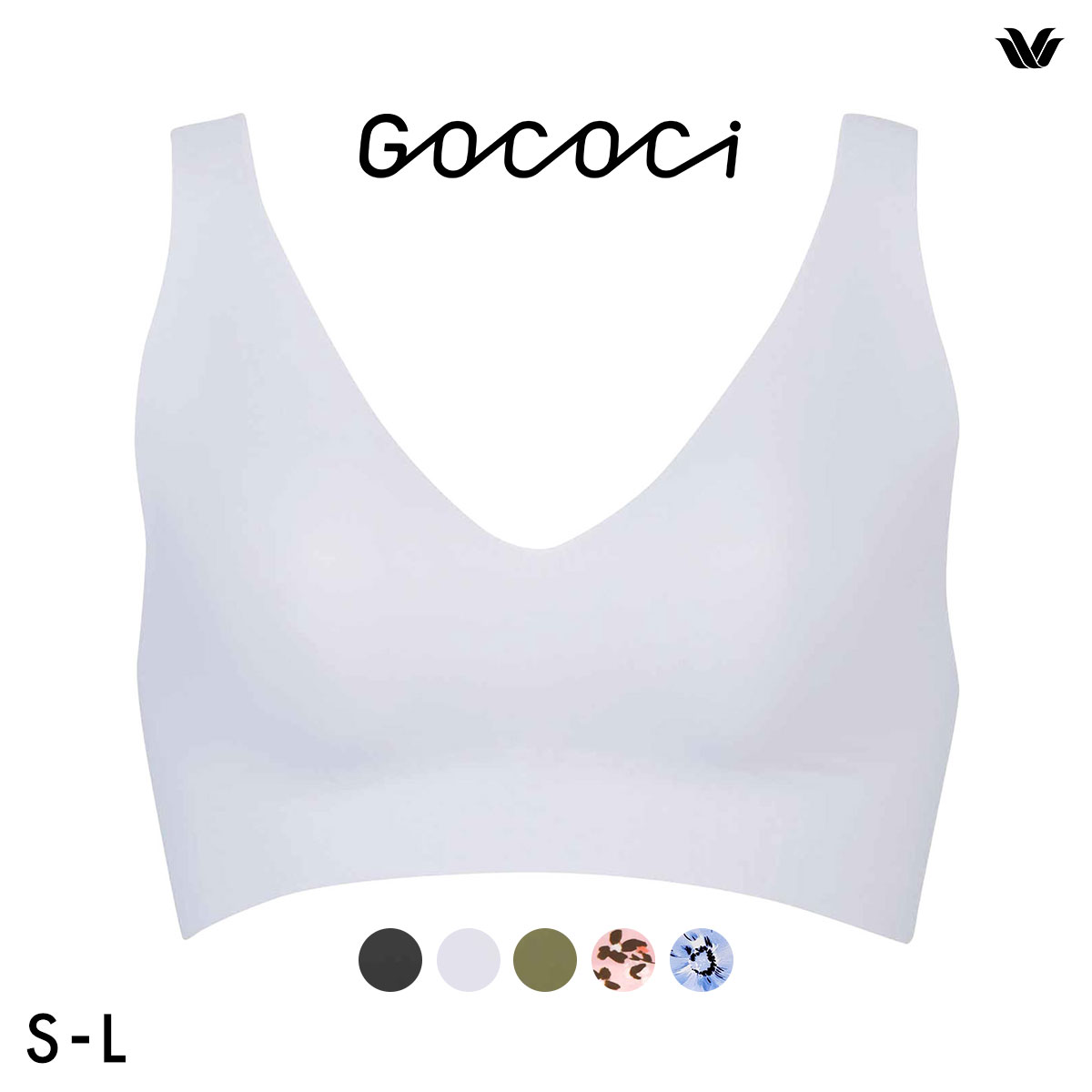 ワコール Wacoal ゴコチ GOCOCi CGG536 ラクに美胸キープ シームレス ノンワイヤーブラ Vネック ML フラット 無縫製 ワイヤレスブラ ブラジャー(GY-グレー-S)