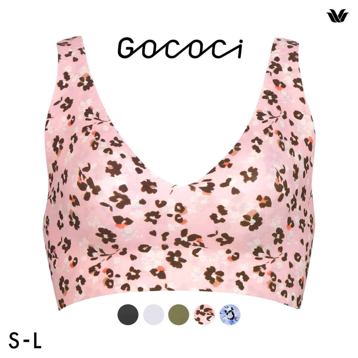 ワコール Wacoal ゴコチ GOCOCi CGG536 ラクに美胸キープ シームレス ノンワイヤーブラ Vネック ML フラット 無縫製 ワイヤレスブラ ブラジャー(PI-ピンク-S)