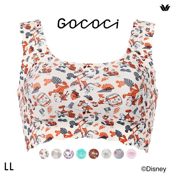 ワコール ゴコチ Disney シームレス ノンワイヤーブラ プリント CGG537 LL ミッキー ミニー スティッチ マリー ブラジャー Wacoal GOCOCi