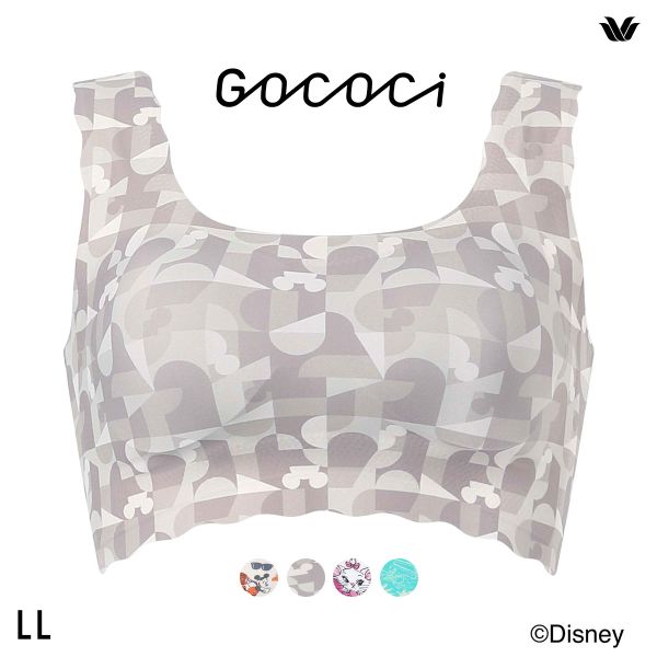 ワコール ゴコチ Disney シームレス ノンワイヤーブラ プリント CGG537 LL ミッキー スティッチ マリー ワイヤレスブラ ブラジャー Wacoal GOCOCi