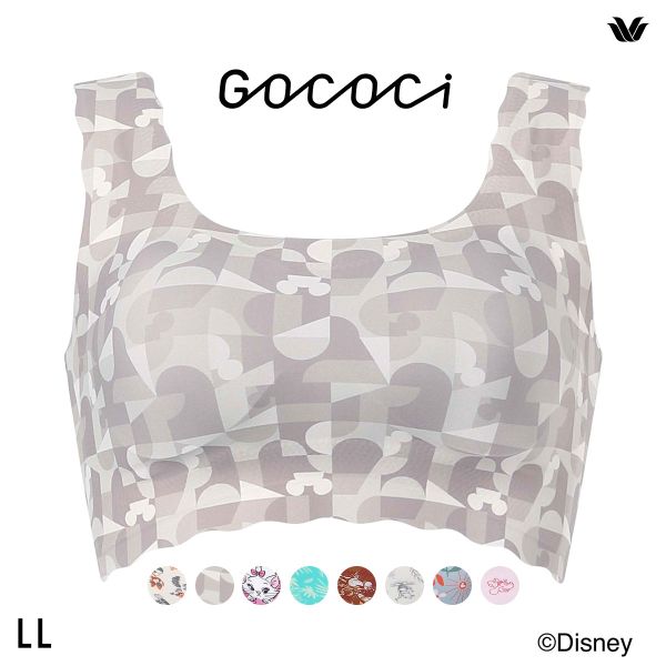 ワコール ゴコチ Disney シームレス ノンワイヤーブラ プリント CGG537 LL ミッキー ミニー スティッチ マリー ブラジャー Wacoal GOCOCi