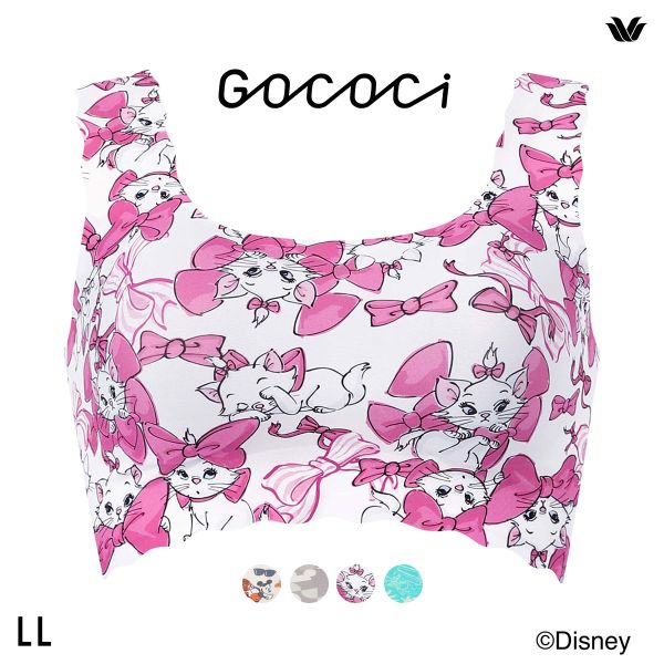 ワコール ゴコチ Disney シームレス ノンワイヤーブラ プリント CGG537 LL ミッキー スティッチ マリー ワイヤレスブラ ブラジャー Wacoal GOCOCi