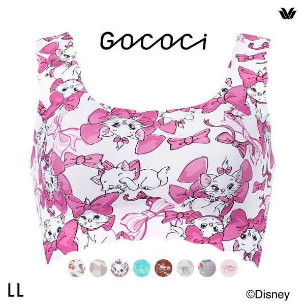 ワコール ゴコチ Disney シームレス ノンワイヤーブラ プリント CGG537 LL ミッキー ミニー スティッチ マリー ブラジャー Wacoal GOCOCi