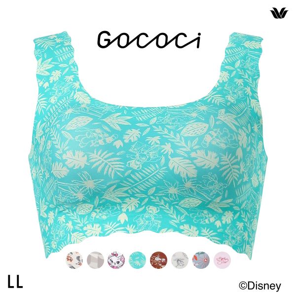 ワコール ゴコチ Disney シームレス ノンワイヤーブラ プリント CGG537 LL ミッキー ミニー スティッチ マリー ブラジャー Wacoal GOCOCi