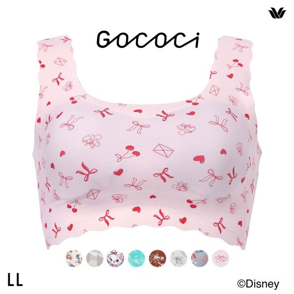 ワコール ゴコチ Disney シームレス ノンワイヤーブラ プリント CGG537 LL ミッキー ミニー スティッチ マリー ブラジャー Wacoal GOCOCi