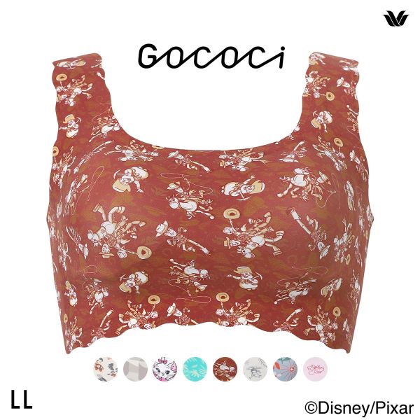 ワコール ゴコチ Disney シームレス ノンワイヤーブラ プリント CGG537 LL ミッキー ミニー スティッチ マリー ブラジャー Wacoal GOCOCi