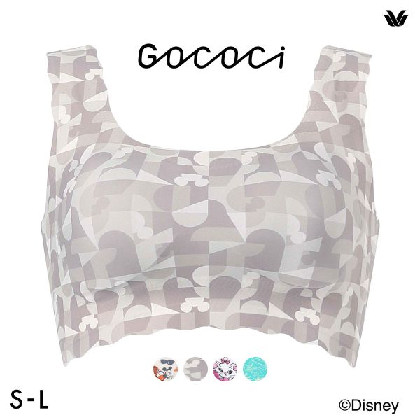 ワコール ゴコチ Disney シームレス ノンワイヤーブラ プリント CGG537 SML ミッキー スティッチ マリー ワイヤレスブラ ブラジャー Wacoal GOCOCi