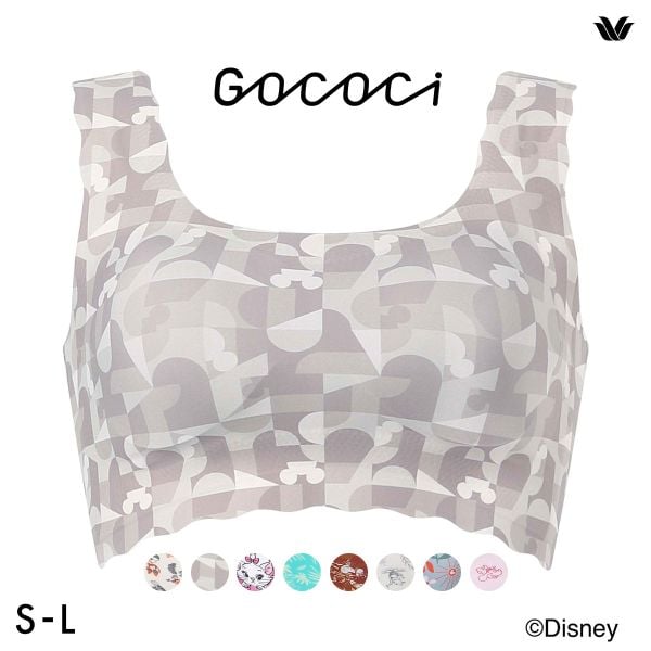 ワコール ゴコチ Disney シームレス ノンワイヤーブラ プリント CGG537 SML ミッキー ミニー スティッチ マリー ブラジャー Wacoal GOCOCi