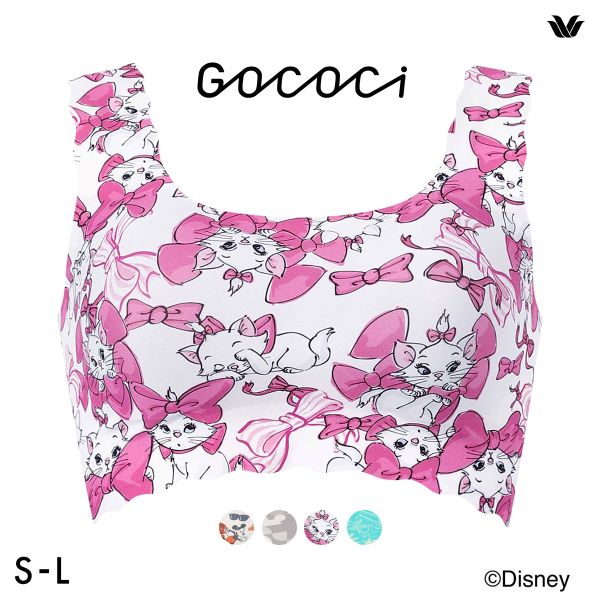 ワコール ゴコチ Disney シームレス ノンワイヤーブラ プリント CGG537 SML ミッキー スティッチ マリー ワイヤレスブラ ブラジャー Wacoal GOCOCi