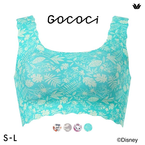 ワコール ゴコチ Disney シームレス ノンワイヤーブラ プリント CGG537 SML ミッキー スティッチ マリー ワイヤレスブラ ブラジャー Wacoal GOCOCi