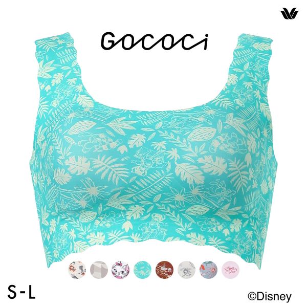 ワコール ゴコチ Disney シームレス ノンワイヤーブラ プリント CGG537 SML ミッキー ミニー スティッチ マリー ブラジャー Wacoal GOCOCi