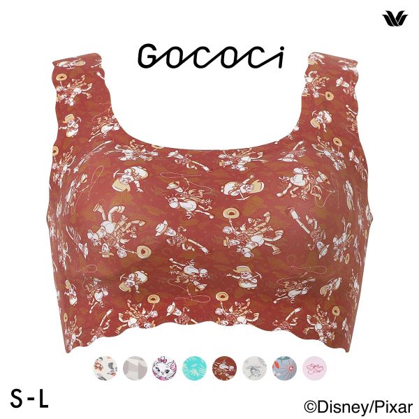 ワコール ゴコチ Disney シームレス ノンワイヤーブラ プリント CGG537 SML ミッキー ミニー スティッチ マリー ブラジャー Wacoal GOCOCi