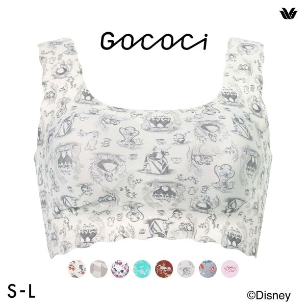 ワコール ゴコチ Disney シームレス ノンワイヤーブラ プリント CGG537 SML ミッキー ミニー スティッチ マリー ブラジャー Wacoal GOCOCi
