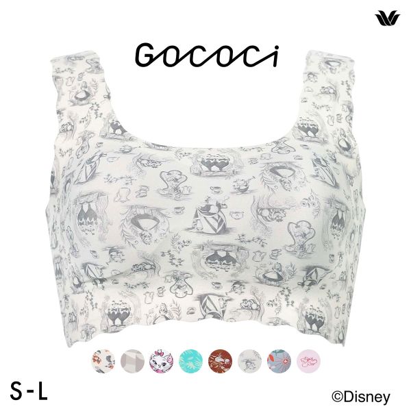 ワコール ゴコチ Disney シームレス ノンワイヤーブラ プリント CGG537 SML ミッキー ミニー スティッチ マリー ブラジャー Wacoal GOCOCi
