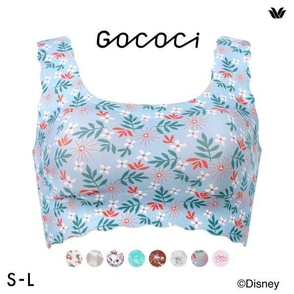 ワコール ゴコチ Disney シームレス ノンワイヤーブラ プリント CGG537 SML ミッキー ミニー スティッチ マリー ブラジャー Wacoal GOCOCi