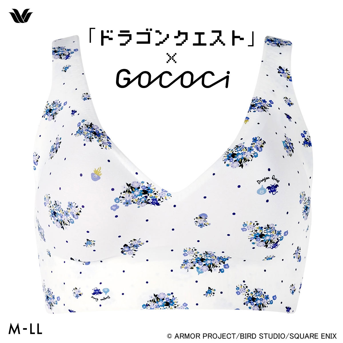 ワコール 「ドラゴンクエスト」×GOCOCi ゴコチ シームレス ノンワイヤーブラ プリント CGG538 MLLL ブラジャー Wacoal GOCOCi(BU-ブルー-M)