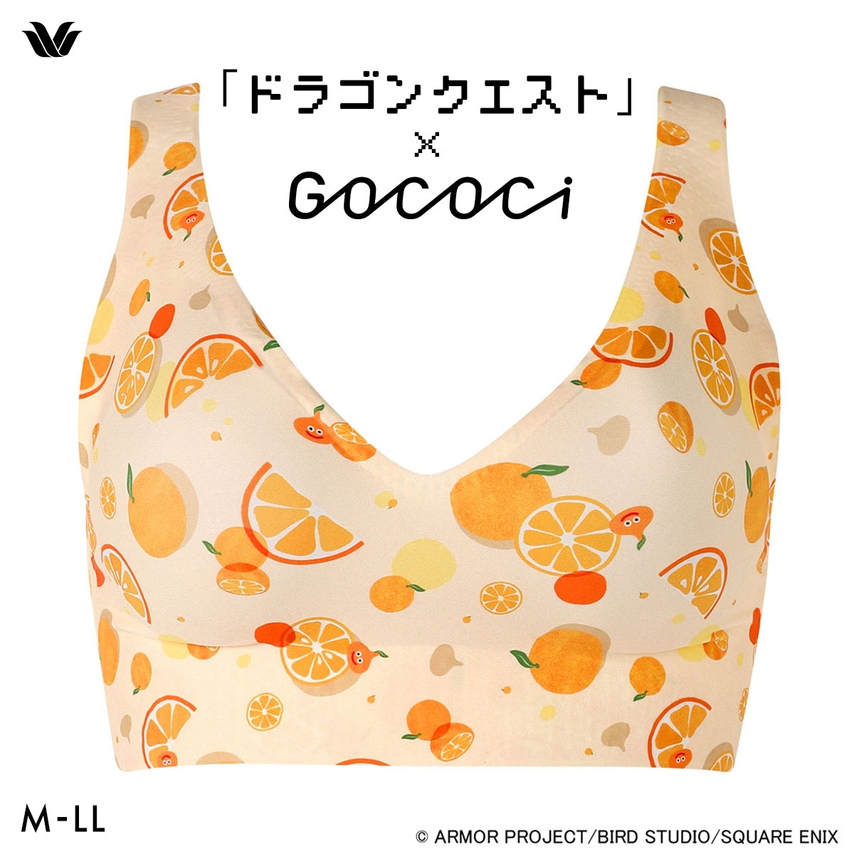 ワコール 「ドラゴンクエスト」×GOCOCi ゴコチ シームレス ノンワイヤーブラ プリント CGG538 MLLL ブラジャー Wacoal GOCOCi(OR-オレンジ-M)