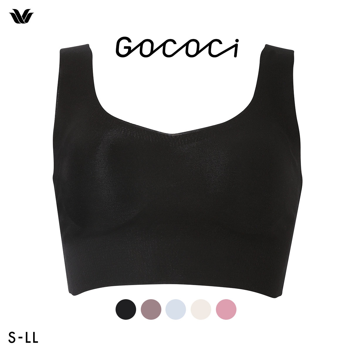 ワコール ゴコチ CGG551 ラクに美胸キープ シームレス ノンワイヤーブラ フラット 無縫製 ワイヤレスブラ ブラジャー Wacoal GOCOCi(BK-ブラック-S)
