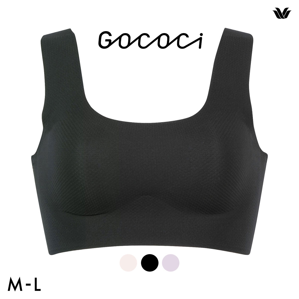 ワコール Wacoal 涼感ゴコチ GOCOCi 涼感 CGG571 ラクに美胸キープ シームレス ノンワイヤーブラ フラット ワイヤレスブラ ML(BK-ブラック-M)