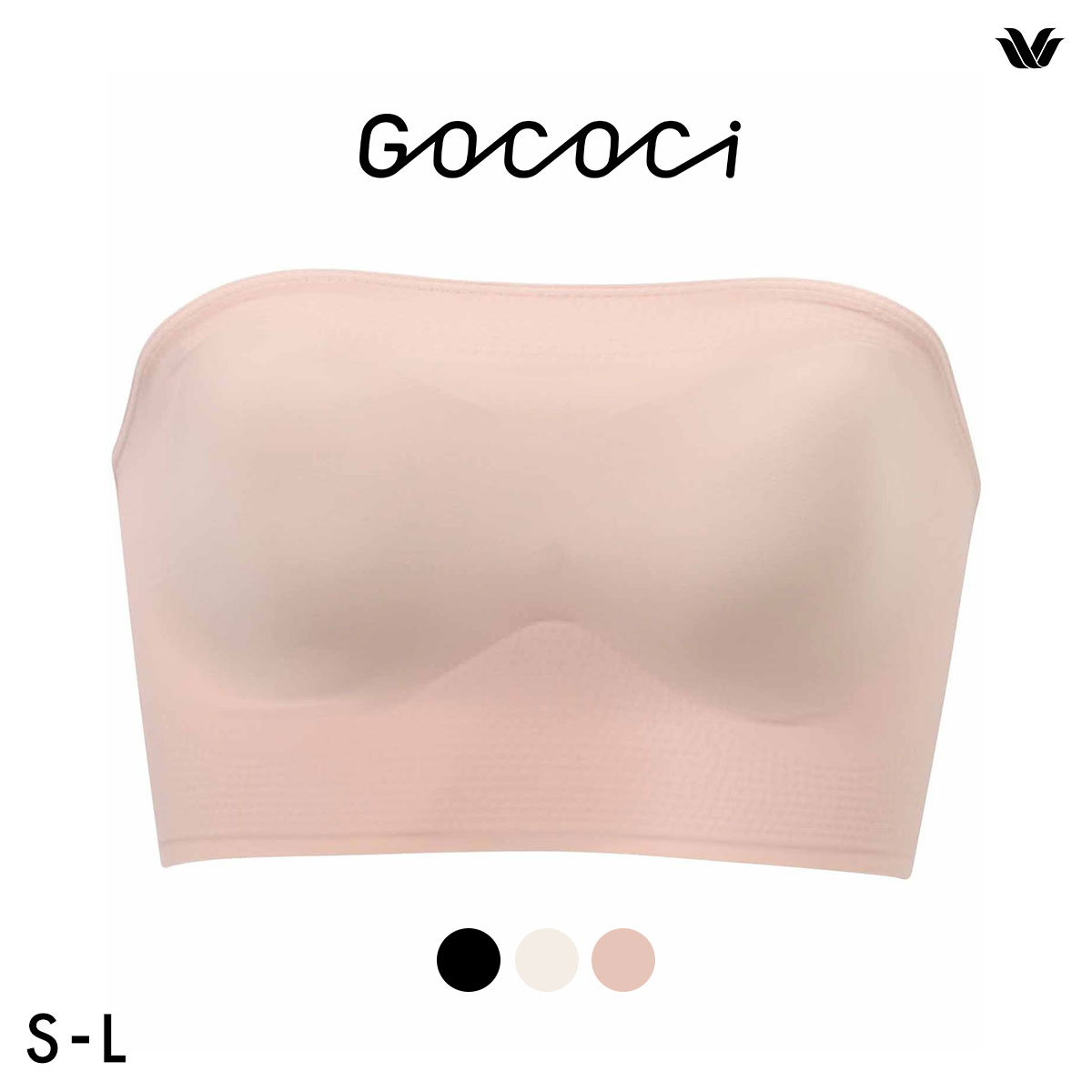 ワコール ゴコチ CGG583 ブラジャー ノンワイヤー ストラップレス SML シームレス 無縫製 Wacoal GOCOCi(OC-オークル-S)