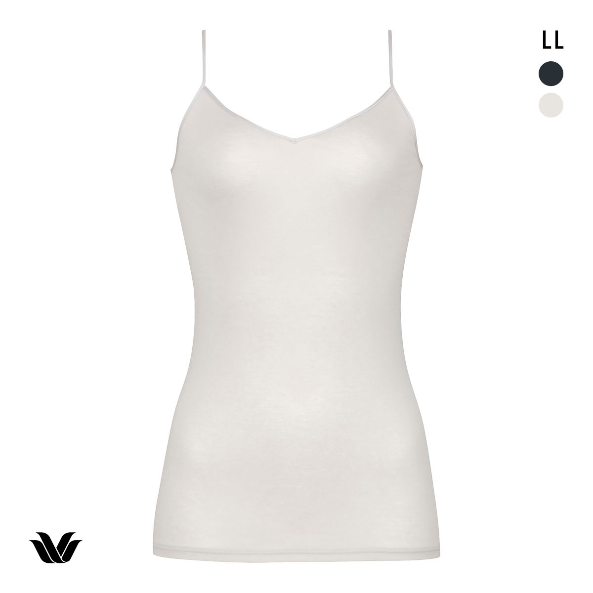 ワコール WACOALコットン オーガニックコットン100％ Vネック キャミソール インナー ニットトップ LL Wacoal(LGY-薄グレー-LL)