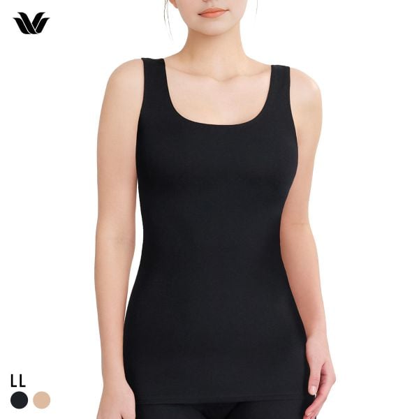ワコール WACOALコットン ふんわりあったかタイプ Uネック ノースリーブ LL インナー 保温 Wacoal