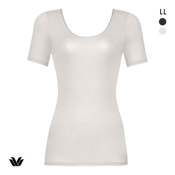 ワコール WACOALコットン オーガニックコットン100％ Uネック 3分袖インナー ニットトップ 半袖 LL Wacoal
