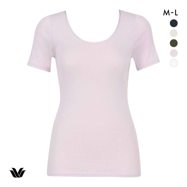 ワコール WACOALコットン オーガニックコットン100％ Uネック 3分袖インナー ニットトップ 半袖 ML Wacoal