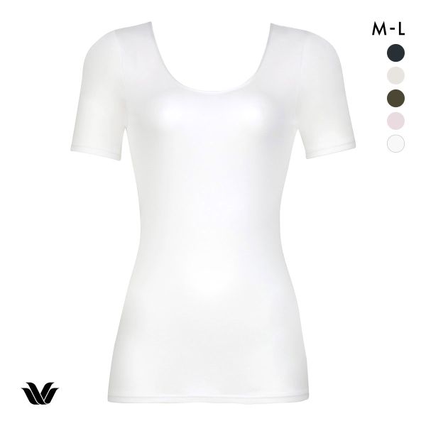 ワコール WACOALコットン オーガニックコットン100％ Uネック 3分袖インナー ニットトップ 半袖 ML Wacoal