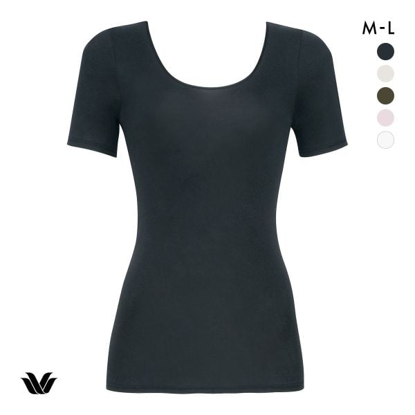 ワコール WACOALコットン オーガニックコットン100％ Uネック 3分袖インナー ニットトップ 半袖 ML Wacoal