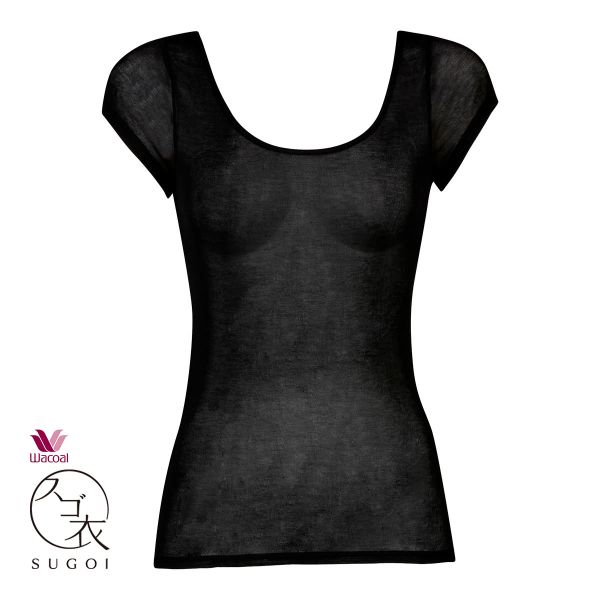 ワコール Wacoal スゴ衣 薄い、軽い、涼しい 2分袖 トップス インナー 薄手 吸汗速乾 ML