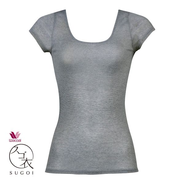 ワコール Wacoal スゴ衣 薄い、軽い、涼しい 2分袖 トップス インナー 薄手 吸汗速乾 ML