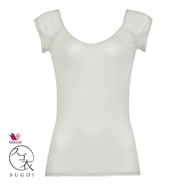 ワコール Wacoal スゴ衣 快適プラス 薄い、軽い、涼しい リブ フレンチ袖 インナー 脇汗 薄手 吸汗速乾 ML レディース