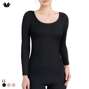 ワコール WACOALコットン ふんわりあったかタイプ Uネック 長袖 8分袖 トップス LL インナー 保温 Wacoal
