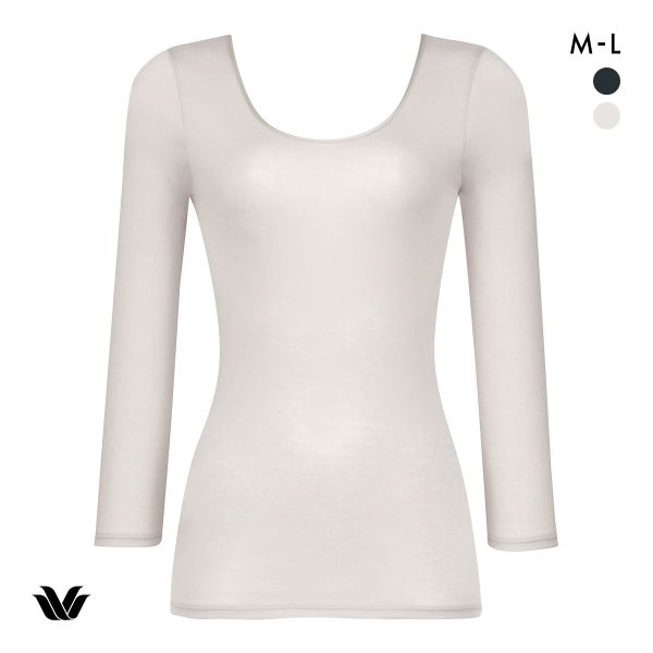 ワコール WACOALコットン オーガニックコットン100％ インナー Uネック 8分袖 ニットトップ 長袖 ML Wacoal