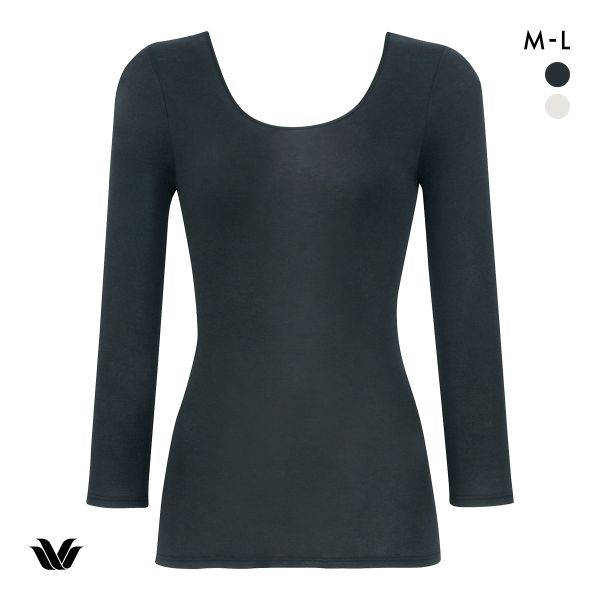 ワコール WACOALコットン オーガニックコットン100％ インナー Uネック 8分袖 ニットトップ 長袖 ML Wacoal