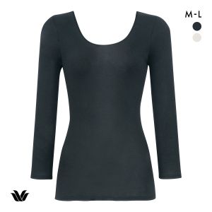 ワコール WACOALコットン オーガニックコットン100％ インナー Uネック 8分袖 ニットトップ 長袖 ML Wacoal