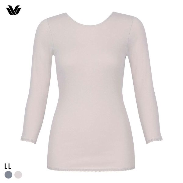 ワコール WACOALコットン オーガニックコットン100％ あったか ゆったりタイプ 冬用 長袖 8分袖 Uネック インナー LL 保温 Wacoal