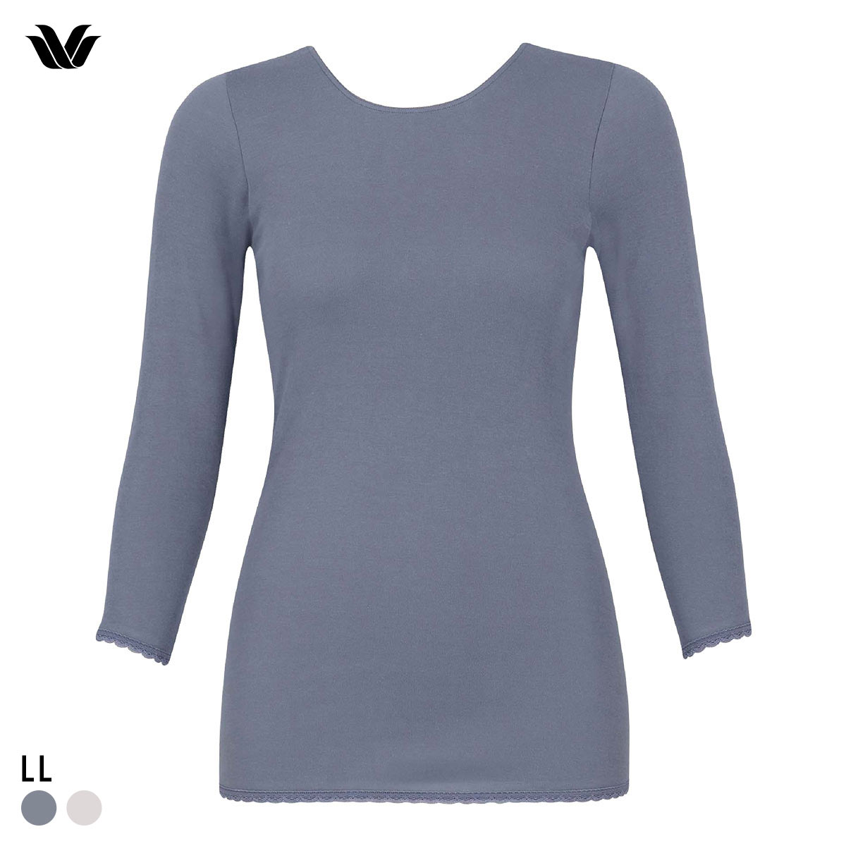 ワコール WACOALコットン オーガニックコットン100％ あったか ゆったりタイプ 冬用 長袖 8分袖 Uネック インナー LL 保温 Wacoal