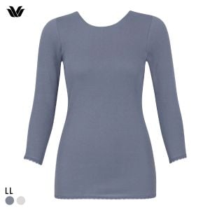 ワコール WACOALコットン オーガニックコットン100％ あったか ゆったりタイプ 冬用 長袖 8分袖 Uネック インナー LL 保温 Wacoal