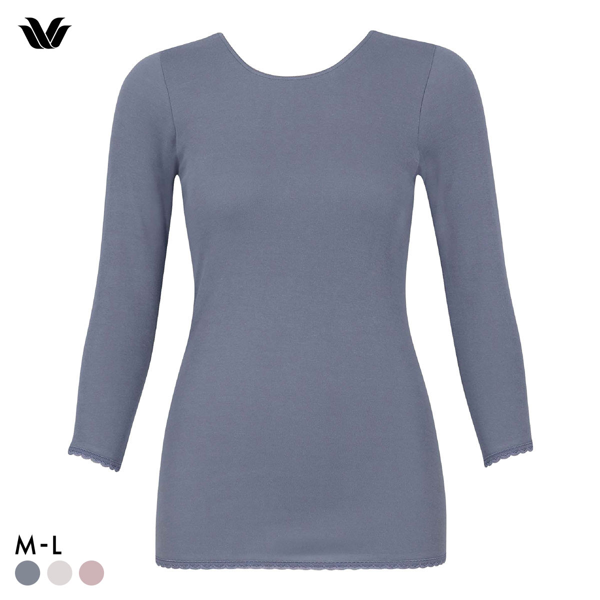 ワコール WACOALコットン オーガニックコットン100％ あったか ゆったりタイプ 冬用 長袖 8分袖 Uネック インナー ML 保温 Wacoal(GY-グレー-M)