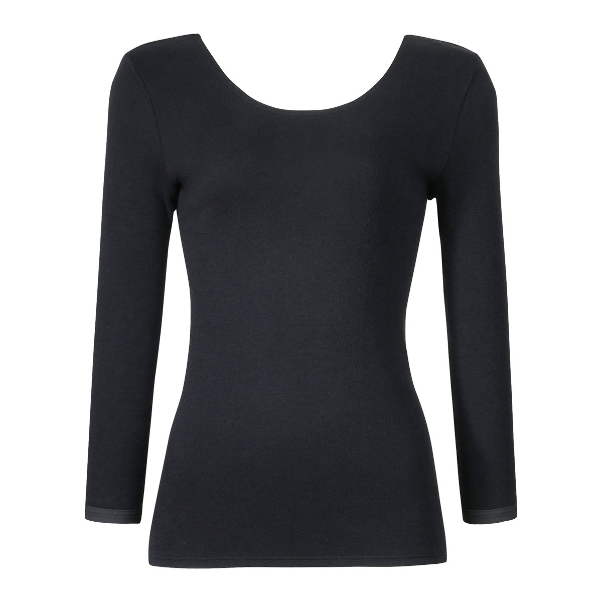 ワコール Wacoal スゴ衣 綿100％ 極暖 インナー 八分袖 肌側起毛 保温 吸湿発熱 あったか LL(BK-ブラック-LL)