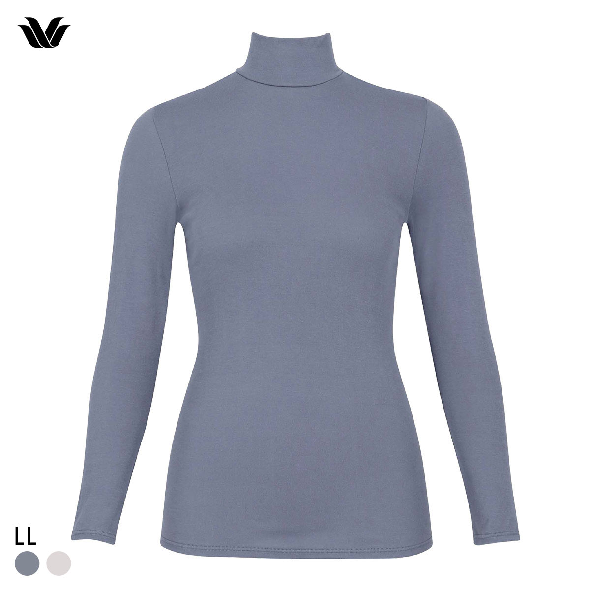 ワコール WACOALコットン オーガニックコットン100％ あったか ゆったりタイプ 冬用 長袖 ボトルネック インナー LL 保温 Wacoal(GY-グレー-LL)