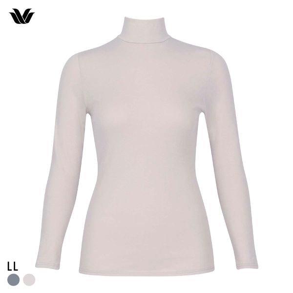 ワコール WACOALコットン オーガニックコットン100％ あったか ゆったりタイプ 冬用 長袖 ボトルネック インナー LL 保温 Wacoal