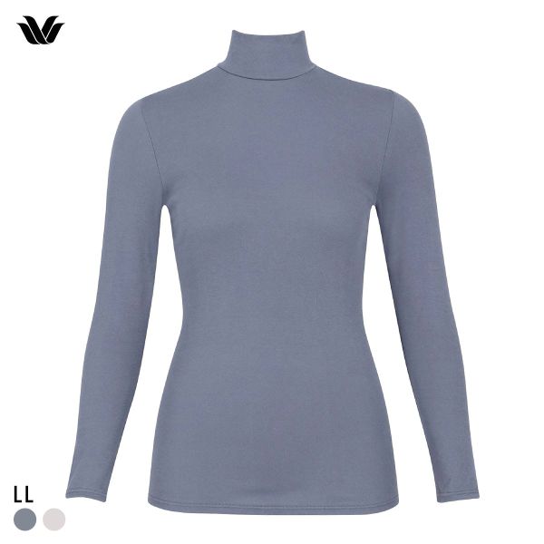 ワコール WACOALコットン オーガニックコットン100％ あったか ゆったりタイプ 冬用 長袖 ボトルネック インナー LL 保温 Wacoal