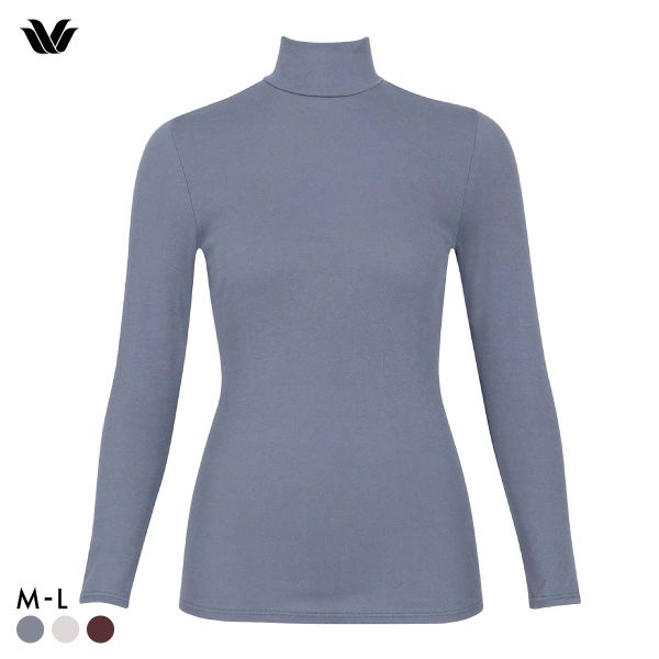 ワコール WACOALコットン オーガニックコットン100％ あったか ゆったりタイプ 冬用 長袖 ボトルネック インナー ML 保温 Wacoal