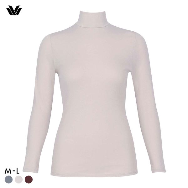 ワコール WACOALコットン オーガニックコットン100％ あったか ゆったりタイプ 冬用 長袖 ボトルネック インナー ML 保温 Wacoal